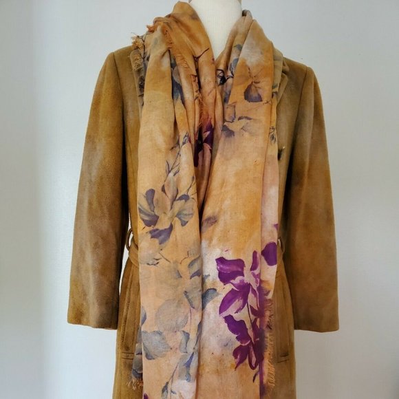 Long CASHMERE wool pea coat trench wrap Med large gray Tan Black beige camel XL - Picture 4 of 11